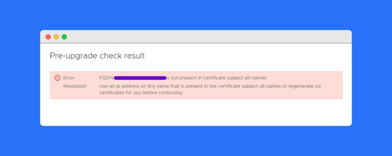 FQDN server name is not present in certificate subject alt names